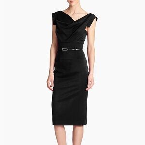 Black Halo Jackie Belted Sheath Dress